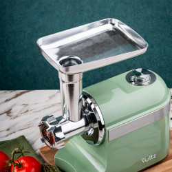 Masina de tocat carne cu atasament pentru rosii Oliver Voltz OV51991F, 600/1800W, Accesoriu pentru carnati, Verde