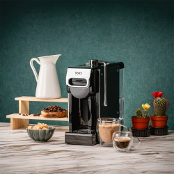 Oliver Voltz OV51171N8M 8-in-1 Espresso Machine for Ground Coffee and Capsules, 1450W, 1 L, 5 Adapters, 19 bar, Black