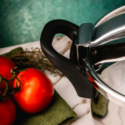 Oala sub presiune Rosberg R51311A7, 7 litri, 2 capace, Inductie, Fund cu trei straturi, Inox