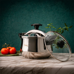 Rosberg R51311A7 Pressure Cooker, 7 liters, 2 lids, Induction-compatible, Triple-layer bottom, Stainless steel