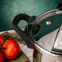 Oala sub presiune Rosberg R51311A9, 9 L, 2 capace, Inductie, Baza 3 straturi, Inox