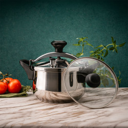 Oala sub presiune Rosberg R51311A9, 9 L, 2 capace, Inductie, Baza 3 straturi, Inox