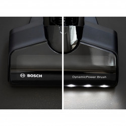 Aspirator vertical Bosch Unlimited 7 BBS711W, 300 ml, Motor TurboSpin, Lumini LED, Autonomie 40 min, Alb/Negru