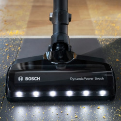Felálló porszívó Bosch Unlimited 7 BBS711W, 300 ml, TurboSpin motor, LED világítás, 40 perc üzemidő, Fehér/Fekete