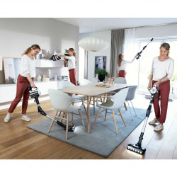 Felálló porszívó Bosch Unlimited 7 BBS711W, 300 ml, TurboSpin motor, LED világítás, 40 perc üzemidő, Fehér/Fekete