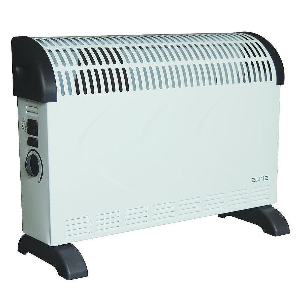 Конвектор за под ELITE CH-0435, 2000W, 22 м2, 3 степени, Регулируем термостат, Вентилатор, Възможност за стенен монтаж, Бял