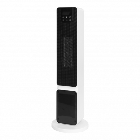 Aeroterma ceramica coloana ELITE ECHTD-1377, 2000W, 20 m², Oscilatie automata, Incalzitor ceramic PTC, Telecomanda, Alb/Negru