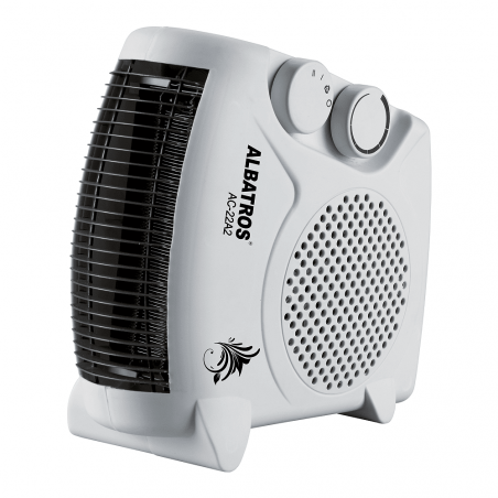 Ανεμιστήρας ALBATROS AC-22A2, 2000W, 20 m2, 3 λειτουργίες, Ένδειξη LED, Οριζόντια/κάθετη, Λαβή, Λευκό/μαύρο