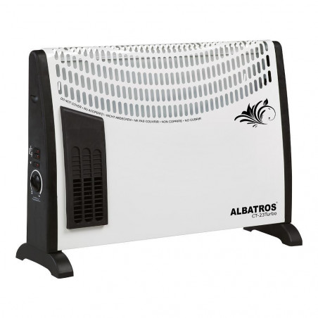 Convector podea ALBATROS CT-23TURBO, 2000W, 20 m², Ventilator TURBO, Termostat reglabil, Protectie la supraincalzire, Alb/Negru
