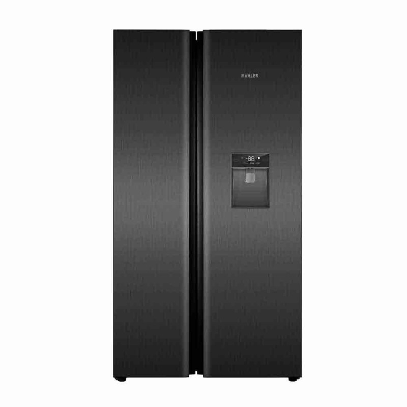 Хладилник Muhler NF776SBSIE, 631 л, Клас Е, No Frost, Вграден диспенсър за вода, R600a, Сив