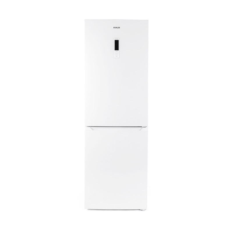 Muhler NFC185WE Refrigerator with Freezer, 323 L, Energy Class E, No Frost, Reversible Door, Display, R600a, White