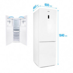 Muhler NFC185WE Refrigerator with Freezer, 323 L, Energy Class E, No Frost, Reversible Door, Display, R600a, White