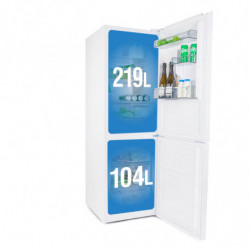 Muhler NFC185WE Refrigerator with Freezer, 323 L, Energy Class E, No Frost, Reversible Door, Display, R600a, White