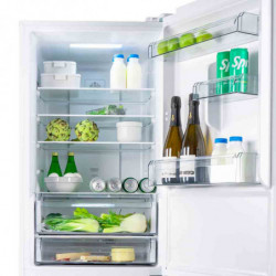 Хладилник с фризер Muhler NFC185WE, 323 л, Клас Е, No Frost, Реверсивна врата, Дисплей, R600a, Бял