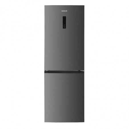 Muhler NFC185IE Refrigerator with Freezer, 323 L, Energy Class E, No Frost, Reversible Door, Display, R600a, Dark Gray
