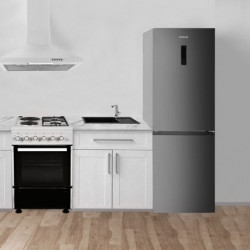 Хладилник с фризер Muhler NFC185IE, 323 л, Клас Е, No Frost, Реверсивна врата, Дисплей, R600a, Тъмносив