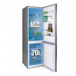 Muhler NFC180IE Refrigerator, 252 L, Energy Class E, No Frost, Reversible Door, R600a, Stainless Steel