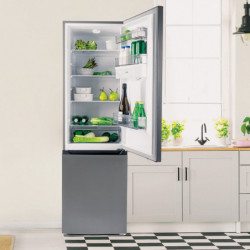 Muhler NFC180IE Refrigerator, 252 L, Energy Class E, No Frost, Reversible Door, R600a, Stainless Steel