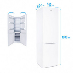 Хладилник с фризер Muhler SC180WE, 262 л, Клас Е, Реверсивна врата, R600a, Бял