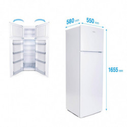 Muhler SUF166WE Refrigerator with Freezer, 248 L, Energy Class E, Reversible Doors, R600a, Stainless Steel