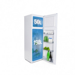 Muhler SUF166WE Refrigerator with Freezer, 248 L, Energy Class E, Reversible Doors, R600a, Stainless Steel