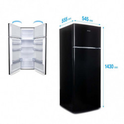 Muhler SUF144BE Refrigerator with Freezer, 206 L, Energy Class E, Reversible Door, R600a, Black