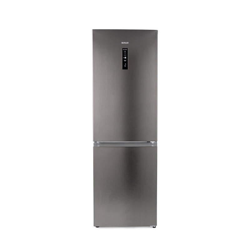Muhler NFC1851NDIE Refrigerator with Freezer, 290 L, Energy Class E, No Frost, Reversible Door, Display, R600a, Dark Stainless Steel