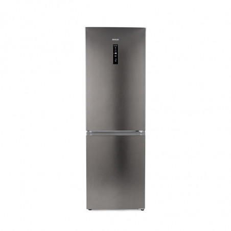 Muhler NFC1851NDIE Refrigerator with Freezer, 290 L, Energy Class E, No Frost, Reversible Door, Display, R600a, Dark Stainless Steel