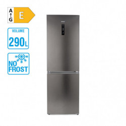 Хладилник с фризер Muhler NFC1851NDIE, 290 л, Клас Е, No Frost, Реверсивна врата, Дисплей, R600a, Тъмен инокс