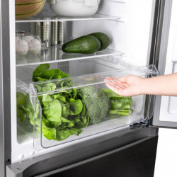 Muhler NFC1851NDIE Refrigerator with Freezer, 290 L, Energy Class E, No Frost, Reversible Door, Display, R600a, Dark Stainless Steel