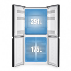 Diplomat NF470MDIE Refrigerator, 466 L, Energy Class E, Total No Frost, Dual Inverter, LED Display, Black