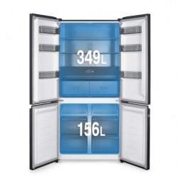 Diplomat NF500MDIE Refrigerator, 505 L, Energy Class E, Total No Frost, Slot-in Design, Dual Inverter, LED Display, Black