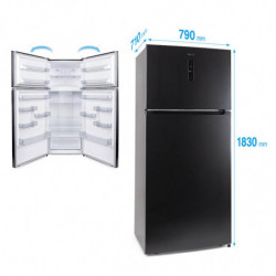 Diplomat NFT185IE Refrigerator, 528 L, Energy Class E, Reversible Doors, Total No Frost, External Control with LED Display, Black