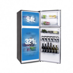 Diplomat NFT180IE Refrigerator, 415 L, Energy Class E, Reversible Doors, Total No Frost, Internal Control, Black
