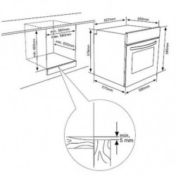 Фурна за вграждане Daewoo O6HD51H1BG, 69 л, Клас А, 10 програми, Хидролитично почистване, Таймер, Програматор, Сензорен дисплей, Инокс/черен
