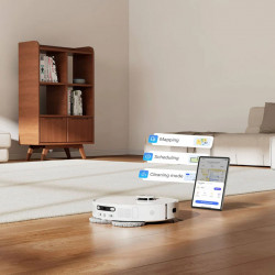 Dreame L10 Ultra Robot Vacuum, 5300 Pa, 5200 mAh, 75W, Up to 200 m², 3D Mapping, LDS Sensor, Charging Station, Run Time Up to 210 Minutes, White