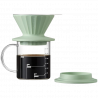 Cana cu filtru de cafea Buydeem CD1024-CG, 300 ml, Sticla borosilicata, Otel inoxidabil, Verde