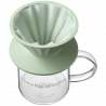 Cana cu filtru de cafea Buydeem CD1024-CG, 300 ml, Sticla borosilicata, Otel inoxidabil, Verde