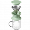 Buydeem CD1024-CG Hand-Drip Coffee Set, 300 ml, Tempered Glass, Stainless Steel, Green
