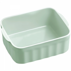 Cutie alimentara ceramica Buydeem CT1006-CG, 810 ml, 17x20.5 cm, Pana la 230°C, Compatibila cuptor si cuptor cu microunde, Verde