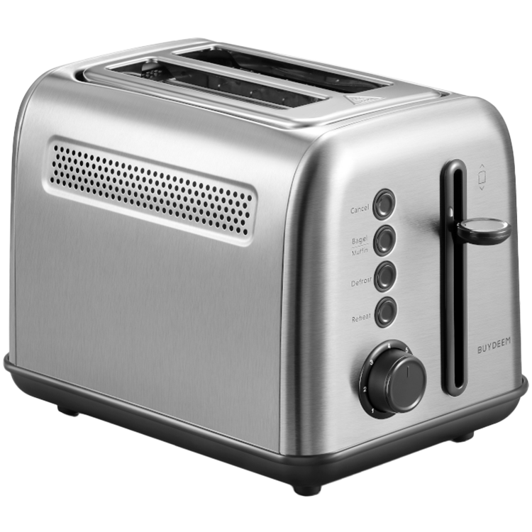 Тостер за хляб Buydeem DT620E-SS/EU, 900W, До 204C°, 7 програми, Широки отвори, Високо изскачане, Инокс
