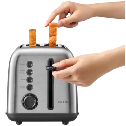 Buydeem DT620E-SS/EU Toaster, 900W, Up to 204°C, 7 settings, Wide slots, High lift, Stainless steel