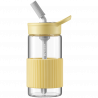 BUYDEEM Portable Glass Straw Bottle 500 ml, model CD1017, color Mellow Yellow