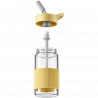 Buydeem CD1017-MY φορητό μπουκάλι ποτών, 500 ml, Ενσωματωμένο καλαμάκι, Αδιάβροχο, Ανθεκτικό στη θερμότητα γυαλί έως 150°C, Χωρίς BPA, Κίτρινο