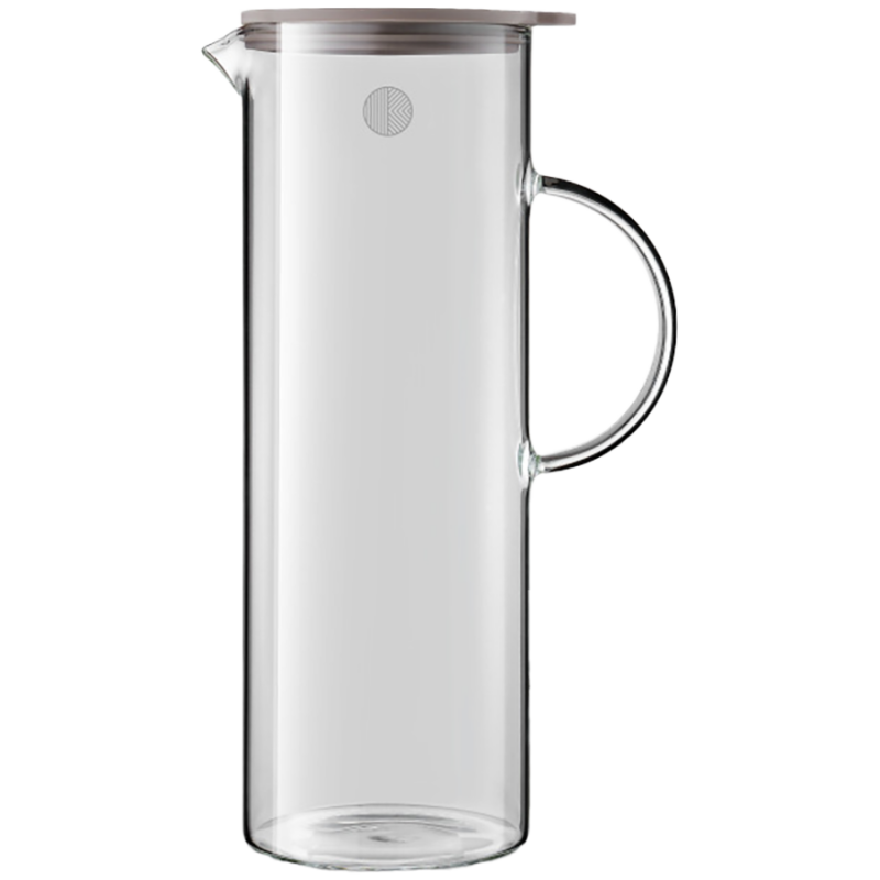 Carafа BUYDEEM CD2003, 1.2 l, Deschidere largа, Capac din silicon, Sticla borosilicata, Gri