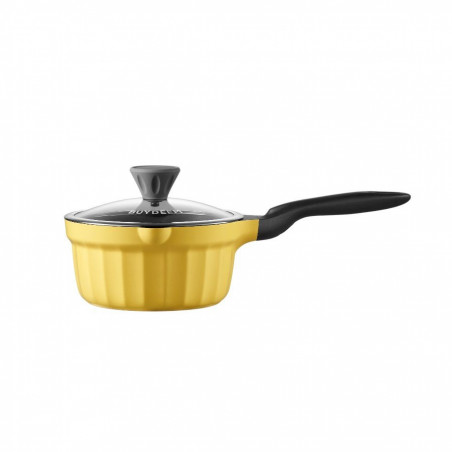 BUYDEEM CP141 Casserole, 1.8 L, Glass Lid, Cast Aluminum, PFOA-Free, Non-Stick Coating, Yellow