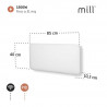 Панелен конвектор Mill Invisible WiFi PA1500WIFI3, 1500W, 23 м2, 10 температурни настройки, Wi-Fi, Bluetooth, IPX4, Бял