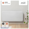 Панелен конвектор Mill Invisible WiFi PA2000WIFI3, 2000W, 28 м2, 10 температурни настройки, Wi-Fi, Bluetooth, IPX4, Бял