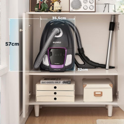 CYLINDER BAGGEDPower: 700W, Dust volume: 2L  Noise V: 64dBA  Vacuum: 16kPA  Operation radius: 8mProduct size: 460*310*258mm