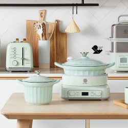 BUYDEEM CP141 Casserole, 1.8 L, Glass Lid, Cast Aluminum, PFOA-Free, Non-Stick Coating, Green